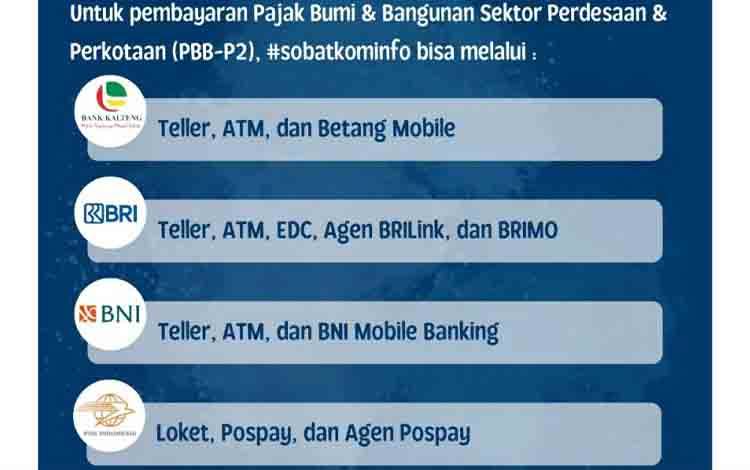 BPPRD Palangka Raya Sediakan Empat Kanal Pembayaran PBB-P2