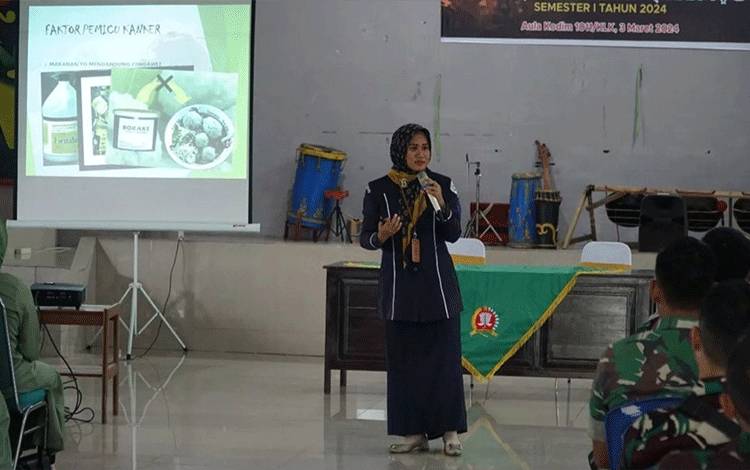 Prajurit dan Persit Kodim 1011 Kuala Kapuas Ikuti Sosialisasi Terkait Bahaya Kanker