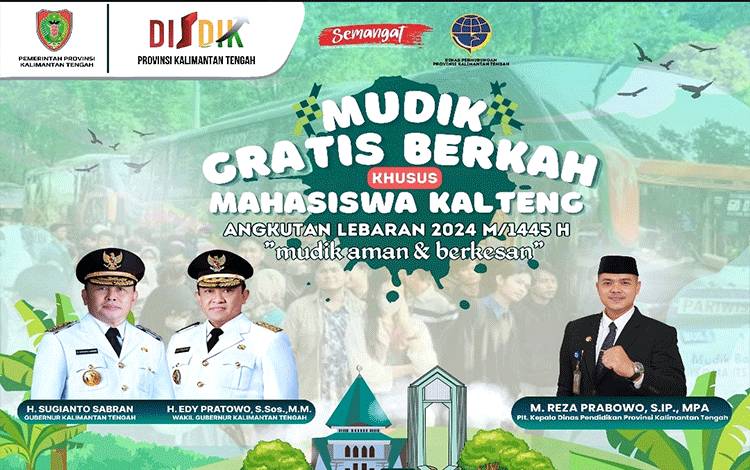 Ingin Mudik Gratis Bersama Disdik Kalteng, Perhatikan ini