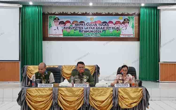 Sekda Gunung Mas Berharap Rapat Gugus Tugas KLA Jadi Acuan Pemenuhan Hak Anak
