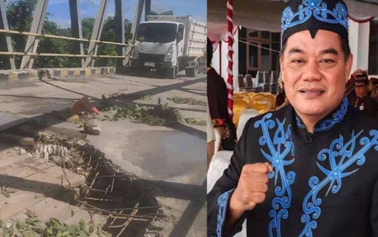 Kritikan Pedas Dewan Terkait Jembatan Gunung Mas Rusak