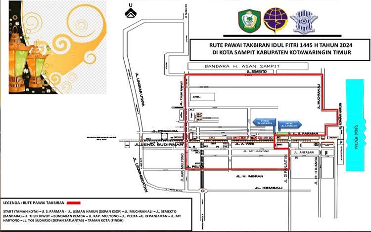 Ini Rute Pawai Takbiran 1445 H di Kotim
