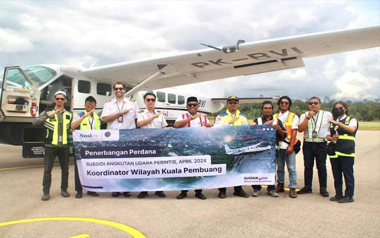 Susi Air Terbang Perdana Perintis Rute Muara Teweh-Palangka Raya