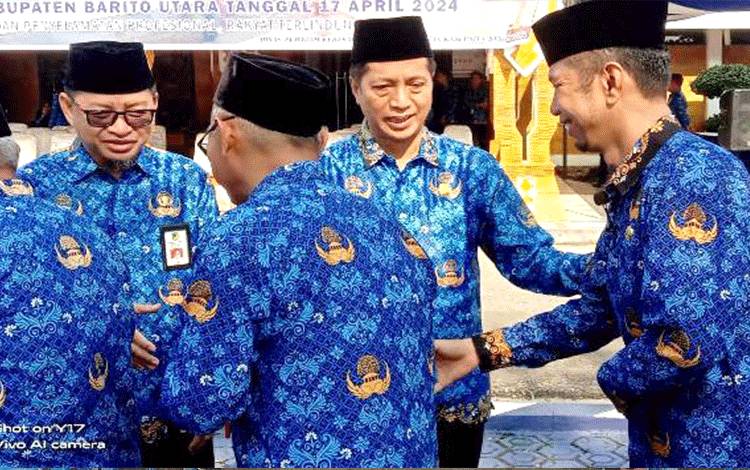 Pemkab Barito Utara Apel Gabungan Sekaligus Halal Bihalal Idul Fitri 1445 Hijriah