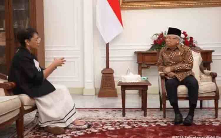 Menlu Temui Wapres Laporkan Konsistensi Indonesia Dukung Palestina