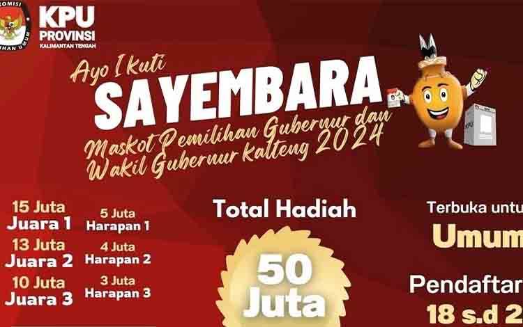 KPU Kalteng Sayembarakan Maskot Pilgub Kalteng, Total Hadiah Rp50 Juta Daftar di sini...