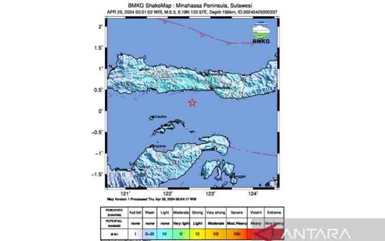 Gempa Berkekuatan 5,3 Magnitudo Terjadi di Gorontalo