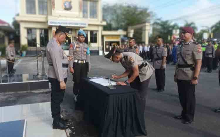 Polres Kotim Gelar Sertijab Empat Jabatan Penting Diisi Perwira Baru