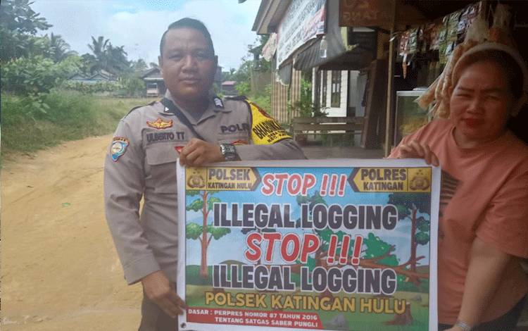 Polsek Katingan Hulu Sosialisasi Larangan Pembalakan Liar Cegah Banjir