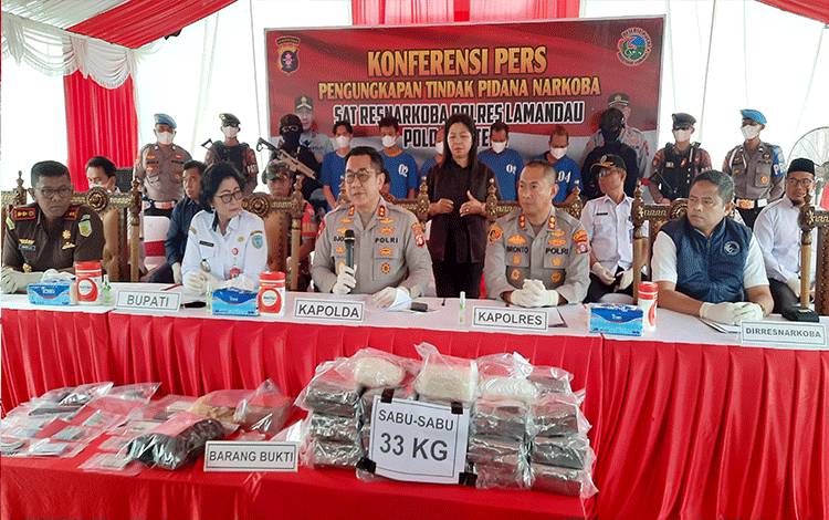 Polres Lamandau Sita 33 Kg Sabu Bernilai Rp66 Miliar