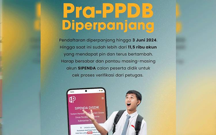 Pendaftaran Pra-PPDB 2024 Disdik Kalteng Resmi Ditutup Hari Ini, yang Belum Dapat PIN Simak...