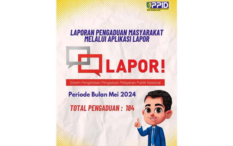 184 Pengaduan Masuk Melalui Aplikasi LAPOR, Pemko Palangka Raya Respon Cepat Aspirasi Warga