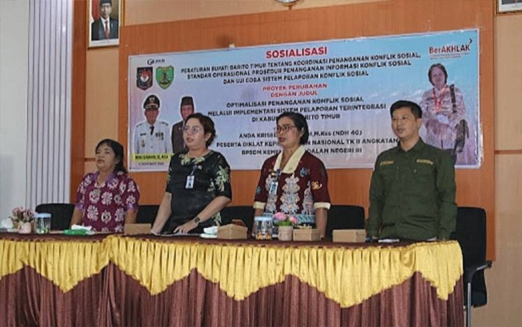 Badan Kesbangpol Bartim Sosialisasi Perbup tentang Koordinasi Standar Operasional PKS dan Uji Coba Sistem Pelaporan