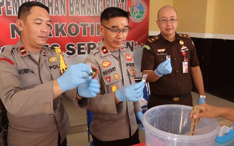 Wakapolres Seruyan Pimpin Pemusnahan Narkoba