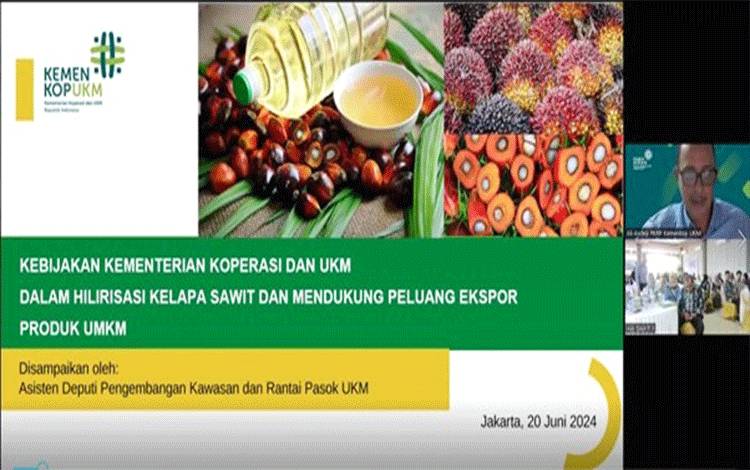 Kementerian Koperasi dan UKM Apresiasi FGD Peluang Eksport Produk UKMK Sawit Indonesia untuk Dunia