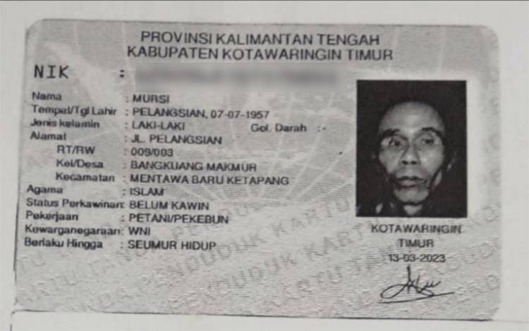 Pria Paruh Baya di Sampit Dilaporkan Hilang