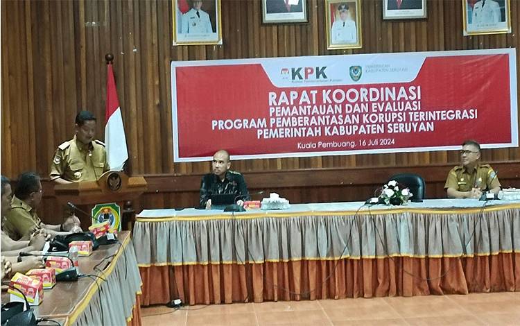 KPK RI dan Pemkab Seruyan Rakor Pemantauan dan Evaluasi Program Pemberantasan Korupsi Terintegrasi