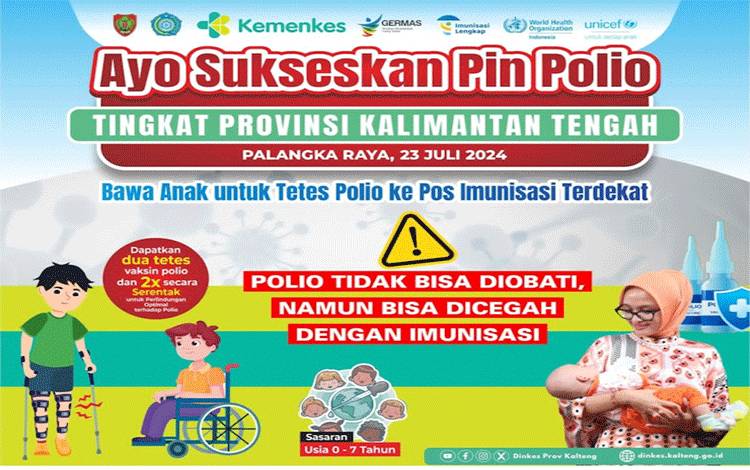 Dinkes Kalteng Ajak Imunisasi Dilindungi Anak dari Polio