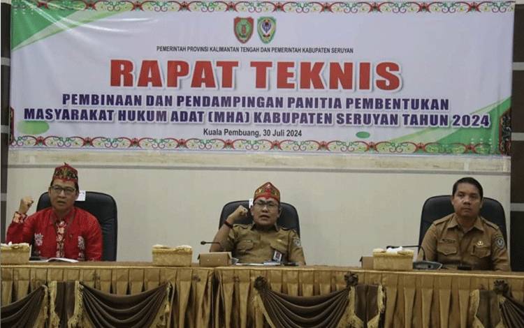 Pemkab Seruyan Gelar Rapat Teknis Pembinaan Masyarakat Hukum Adat