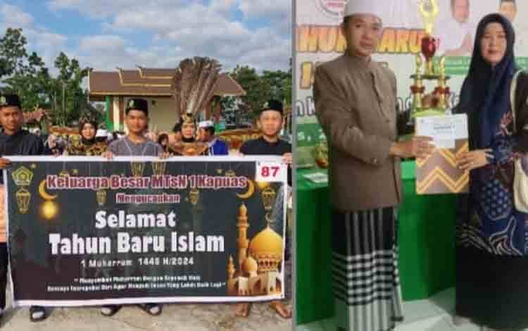 MTsN 1 Kapuas Raih Juara I Pawai Tahun Baru Islam 1446 H