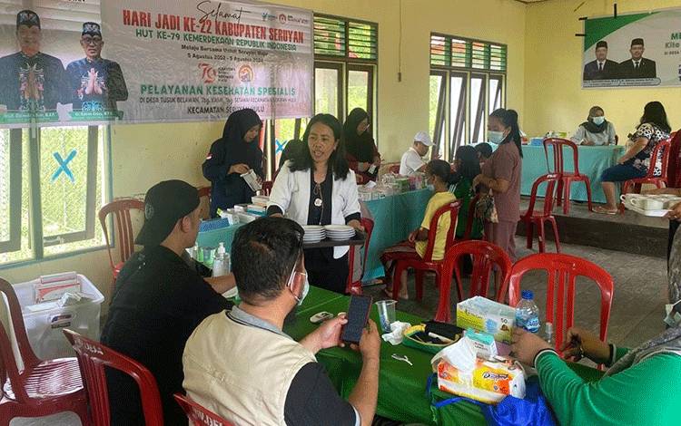 Hari Jadi ke-22 Seruyan, Dinkes Berikan Layanan kesehatan di Desa Terpencil
