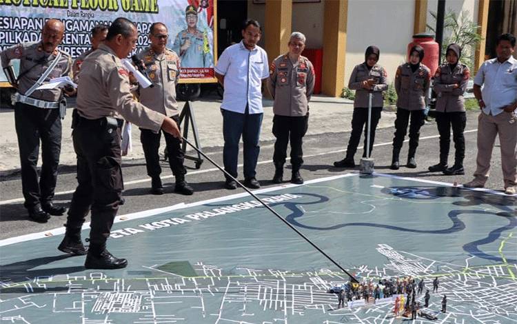 Polresta Palangka Raya Gelar Tactical Floor Game untuk Persiapan Pengamanan Pilkada