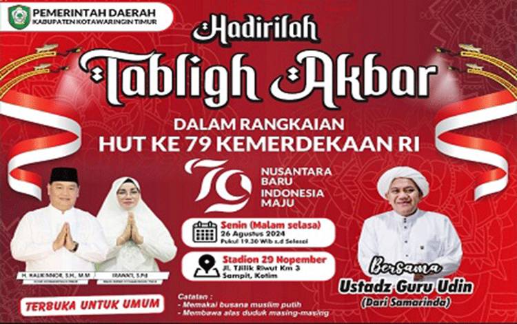 Pemkab Kotim Gelar Tabligh Akbar Bersama Guru Udin, Cek Tanggalnya