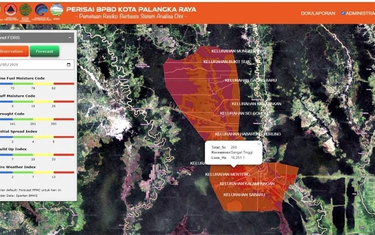 Palangka Raya Berada di Tingkat Kemudahan Terbakar Tinggi, BPBD Imbau Waspada