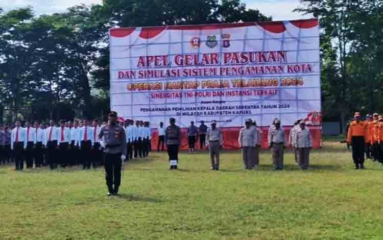 Polres Kapuas Laksanakan Apel Gelar Pasukan Pengamanan Pilkada 2024