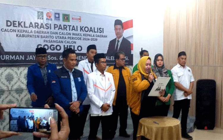 Lima Parpol Berkoalisi Deklarasikan Kemenangan Gogo-Helo di Pilkada Barito Utara 2024