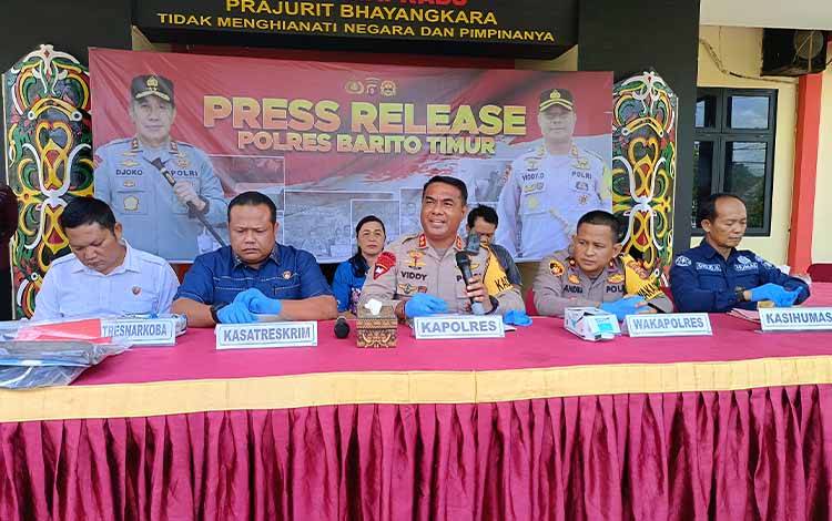 Polres Barito Timur Gelar Konferensi Pers Pengungkapan Kasus Kematian Mega Ekatni