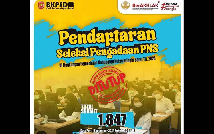 Pendaftaran Ditutup, Total Jumlah Pelamar CPNS 2024 Kobar 1.847 Peserta