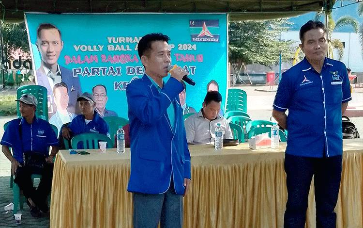 Ketua Partai Demokrat Barito Timur Buka Turnamen Bola Voli AHY Cup 2024