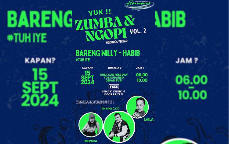 Zumba Bersama Willy-Habib di CFD Yos Sudarso Besok: Ajak Masyarakat Sehat dan Kenal Lebih Dekat