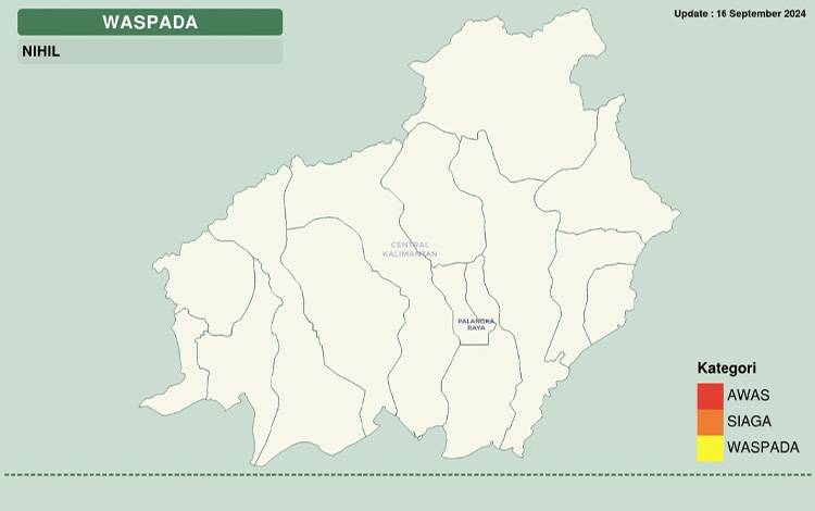 16-18 September Potensi Hujan di Kalteng Nihil