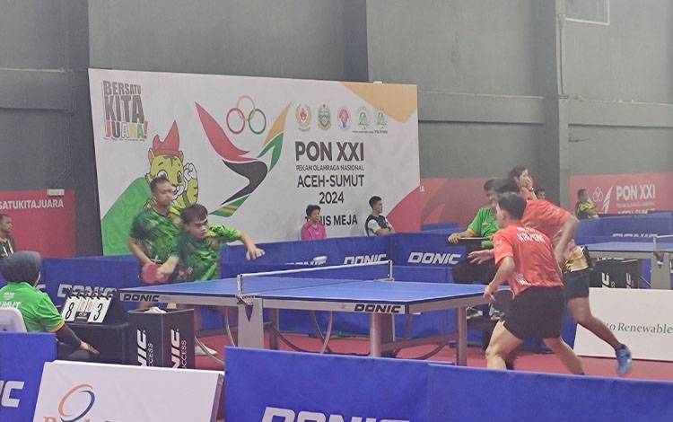 Langkah Tenis Meja Ganda Putra Kalteng Dihentikan Jatim di PON XXI
