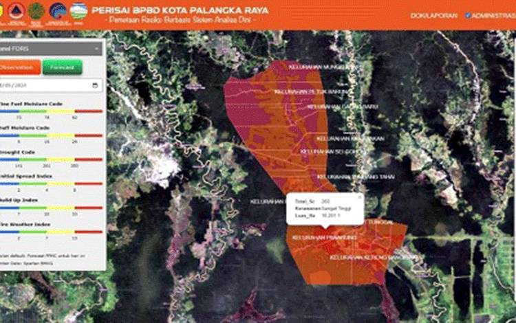 Tingkat Kemudahan Terbakar Permukaan di Palangka Raya Tinggi