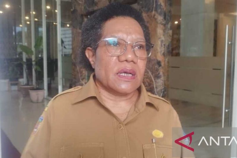 Asisten II Bidang Perekonomian dan Pembangunan Setda Kabupaten Jayapura Delila Giay saat diwawancarai wartawan  (ANTARA/Yudhi Efendi)