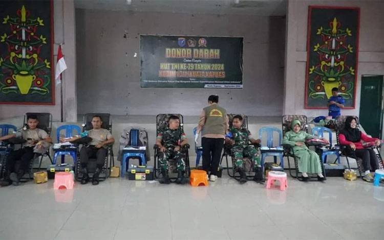 Sambut HUT ke 79 TNI, Kodim 1011 Kapuas Gelar Donor Darah Bersama PMI