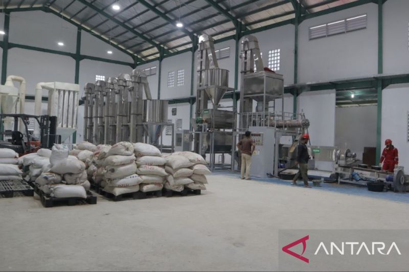 Ilustrasi - Pekerja Koperasi Mina Mitra Mandiri sedang mengoperasikan unit  Produksi Pakan Ikan Mandiri (UPPIM) skala Medium di  Desa Sukosari, Kecamatan Belitang, Kabupaten OKU Timur, Provinsi Sumatera Selatan. ANTARA/HO-KKP