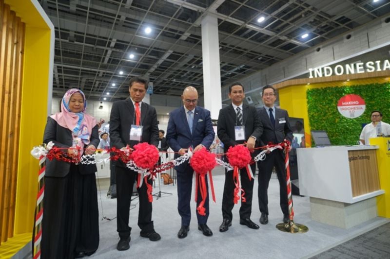 Pembukaan paviliun Indonesia di Internasional Manufacturing World Osaka (MWO) 2024, Jepang. ANTARA/HO-Kemenperin