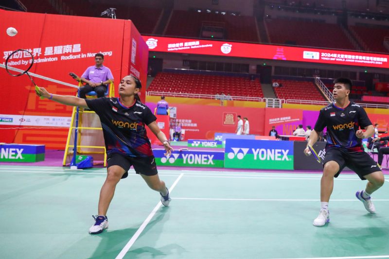 Ganda campuran Indonesia Darren Aurelius/Bernadine Anindya Wardana. (ANTARA/HO/PP PBSI)