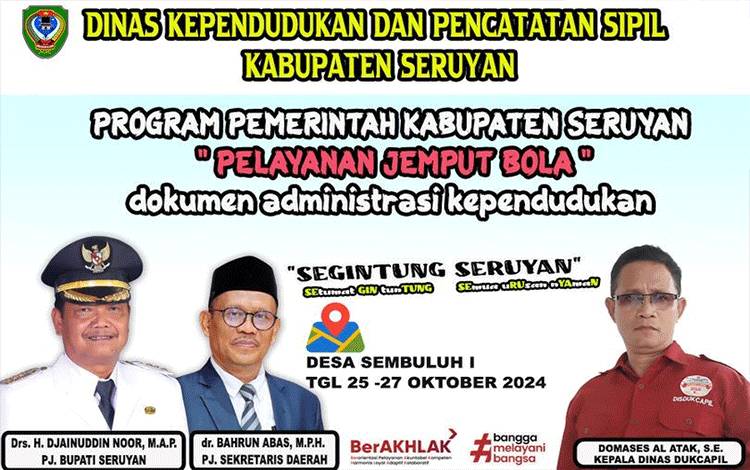 Disdukcapil Seruyan Gelar Pelayanan Jemput Bola di Kecamatan Danau Sembuluh