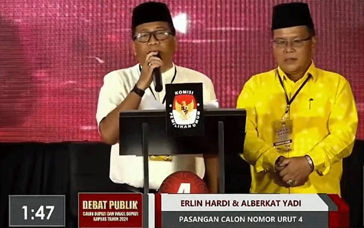 Debat Pertama Pilkada 2024, Paslon Erlin Hardi - Alberkat Usung Visi Kapuas Cerdas