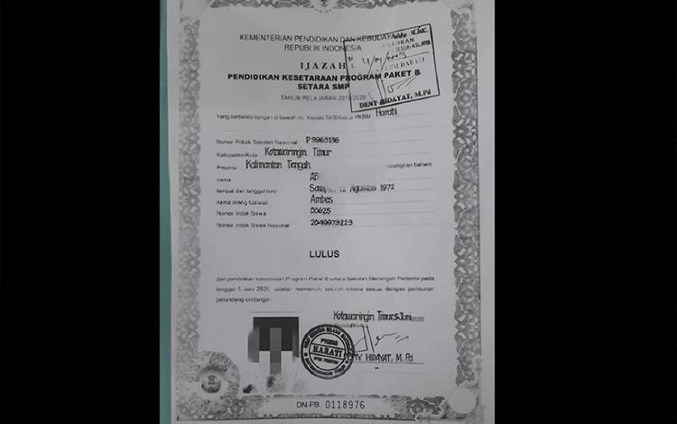 Penyidikan Kasus Pemalsuan Ijazah SMP oleh Kades Baampah di Polres Kotim Dinilai Belum Ada Kejelasan