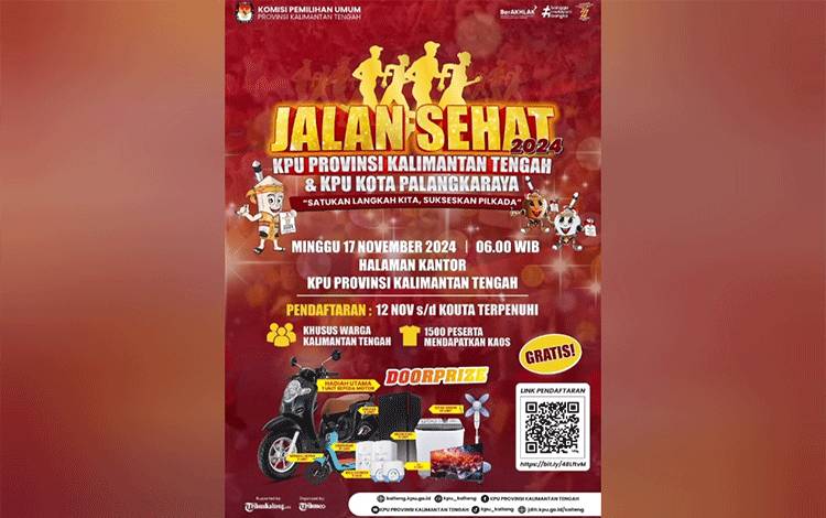 KPU Kalteng Gelar Jalan Sehat untuk Sukseskan Pilkada 2024