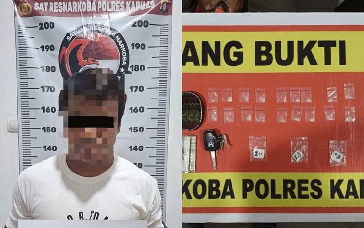 Seorang Pria Ditangkap Satresnarkoba Polres Kapuas Karena Bawa Sabu