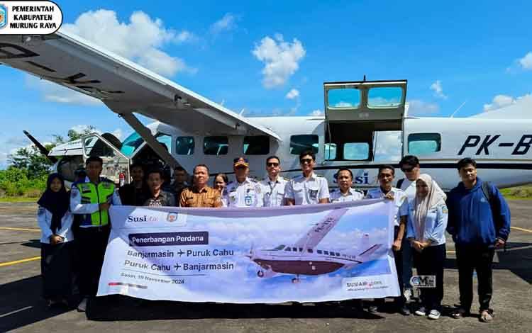 Penerbangan Rute Puruk Cahu-Banjarmasin Dibuka, Warga Murung Raya Bisa Nikmati Kemudahan Akses Udara