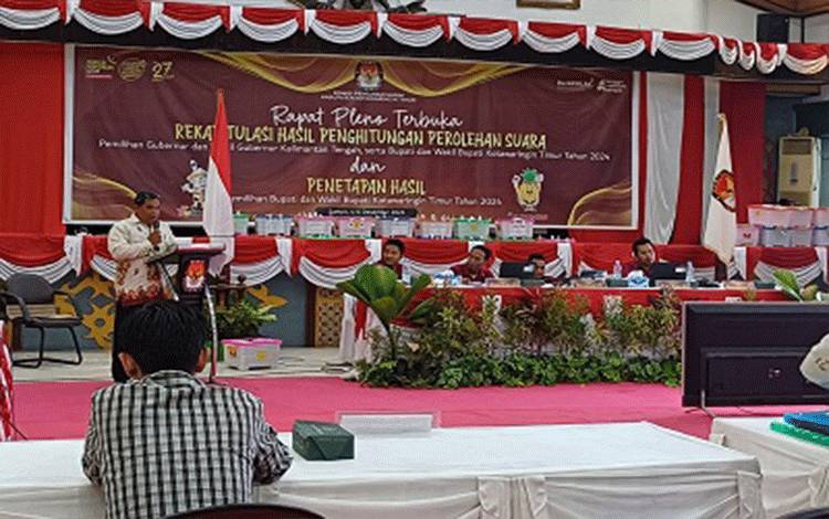 Ini Hasil Sementara Pleno Rekapitulasi KPU Kotim Untuk Pilgub Kalteng