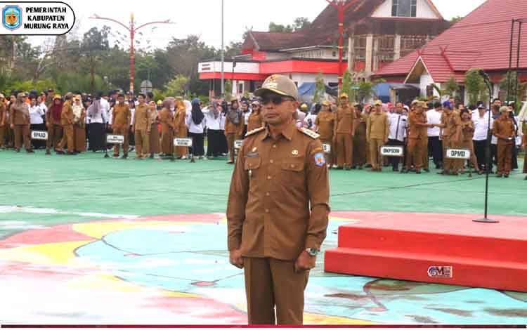 Pj Bupati Murung Raya Pimpin Apel Gabungan, Soroti Pentingnya Optimalisasi Serapan Anggaran 2024
